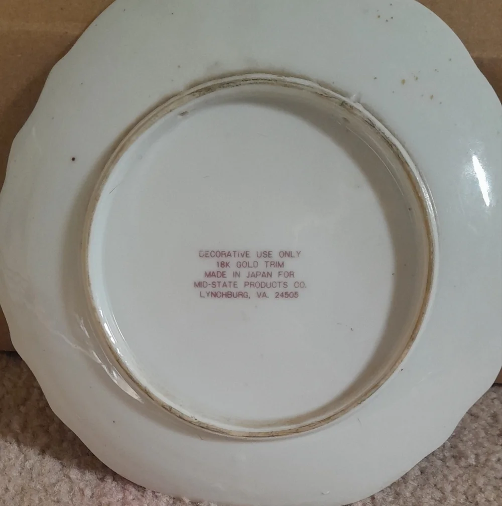 Decorative Plate with Religious Art Mid Century 18k GOLD trim Jesus - Picture 5 of 7